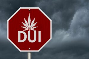 marijuana dui conviction image over stop sign