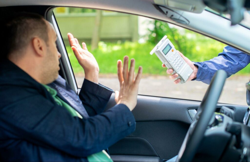 Person refusing a breathalyzer test